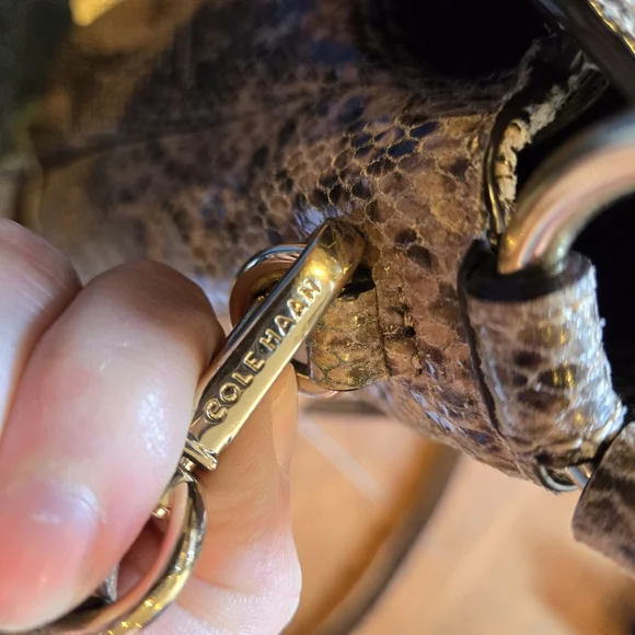 Cole Haan Snake Embossed Leather Crossbody Bag - Picture 10 of 15